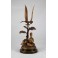 Sculpture bougeoir en bronze oiseaux