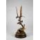 Sculpture bougeoir en bronze oiseaux