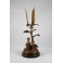 Sculpture bougeoir en bronze oiseaux