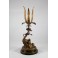 Sculpture bougeoir en bronze oiseaux