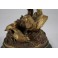 Sculpture bougeoir en bronze oiseaux
