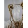 Vase cornet en verre moulé et monture en métal doré vers 1900