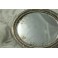 Petit miroir ovale biseauté avec monture en argent