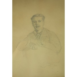 Dessin 'Portrait d'homme' attribué à Nélie Jacquemart (1841-1912) VENDU