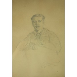 Dessin 'Portrait d'homme' attribué à Nélie Jacquemart (1841-1912) VENDU