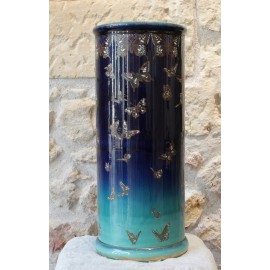 Porte-parapluie en faïence émaillé Lunéville Keller et Guérin époque vers 1900 VENDU