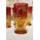 6 verres en cristal coloré rose et jaune dans le goût de Baccarat début 20ème siècle