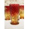 6 verres en cristal coloré rose et jaune dans le goût de Baccarat début 20ème siècle