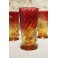6 verres en cristal coloré rose et jaune dans le goût de Baccarat début 20ème siècle