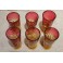 6 verres en cristal coloré rose et jaune dans le goût de Baccarat début 20ème siècle