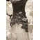 Aiguière en cristal taillé et monture en étain putti vers 1900