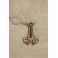 Collier en argent massif brillants, perles et pierres rouges vers 1900