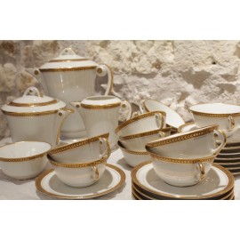 Service à thé ou à café en porcelaine de Limoges vers 1950