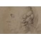 Dessin aquarellé 'Homme au catogan' époque 19ème siècle, dans le goût du 18ème