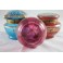 Boîte en verre rose décor à l'émail et cabochons vers 1900