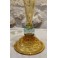 Vase de la cristallerie de Portieux en verre jaune et bleu