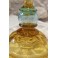 Vase de la cristallerie de Portieux en verre jaune et bleu