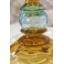 Vase de la cristallerie de Portieux en verre jaune et bleu