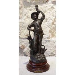 Sculpture en régule 'Le jardinier' Charles Ruchot (1871-1954)