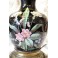 Vase monté en lampe fond noir et fleurs fin 19ème siècle