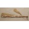 Éventail plié à 18 brins en nacre et dentelle décor peint aux oiseaux 1890-1900