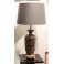 Lampe en faïence aux motifs de fleurs monture en bronze et laiton Fin 19ème siècle