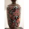 Lampe en faïence aux motifs de fleurs monture en bronze et laiton Fin 19ème siècle
