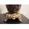 Lampe en faïence aux motifs de fleurs monture en bronze et laiton Fin 19ème siècle
