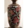 Lampe en faïence aux motifs de fleurs monture en bronze et laiton Fin 19ème siècle