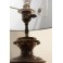Lampe en faïence aux motifs de fleurs monture en bronze et laiton Fin 19ème siècle