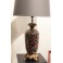 Lampe en faïence aux motifs de fleurs monture en bronze et laiton Fin 19ème siècle