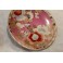 Assiette en faïence de Satsuma rose à décor de fleurs et d'oiseau fin 19ème siècle