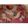 Assiette en faïence de Satsuma rose à décor de fleurs et d'oiseau fin 19ème siècle