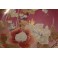 Assiette en faïence de Satsuma rose à décor de fleurs et d'oiseau fin 19ème siècle