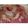 Assiette en faïence de Satsuma rose à décor de fleurs et d'oiseau fin 19ème siècle