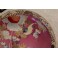 Assiette en faïence de Satsuma rose à décor de fleurs et d'oiseau fin 19ème siècle