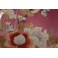 Assiette en faïence de Satsuma rose à décor de fleurs et d'oiseau fin 19ème siècle