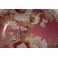 Assiette en faïence de Satsuma rose à décor de fleurs et d'oiseau fin 19ème siècle
