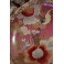 Assiette en faïence de Satsuma rose à décor de fleurs et d'oiseau fin 19ème siècle
