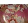 Assiette en faïence de Satsuma rose à décor de fleurs et d'oiseau fin 19ème siècle