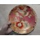 Assiette en faïence de Satsuma rose à décor de fleurs et d'oiseau fin 19ème siècle