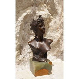 Sculpture en bronze 'Reine de coeur' Jean Garnier (1853-1930)