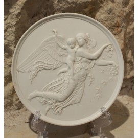 Médaillon en biscuit 'Le jour' d'après Bertel Thorvaldsen (1770-1844), Bing et Gröndahl, 19ème siècle