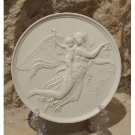 Médaillon en biscuit 'Le jour' d'après Bertel Thorvaldsen (1770-1844), Bing et Gröndahl, 19ème siècle