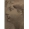 Dessin au fusain 'Portrait de femme de profil' signé Antonin Mercié (1845-1916)