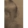Dessin au fusain 'Portrait de femme de profil' signé Antonin Mercié (1845-1916)