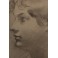 Dessin au fusain 'Portrait de femme de profil' signé Antonin Mercié (1845-1916)
