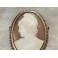 Grande broche camée sur coquillage profil d'homme fin 19ème siècle