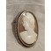 Grande broche camée sur coquillage profil d'homme fin 19ème siècle