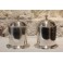 Paire de pots couverts en métal argenté 20ème siècle